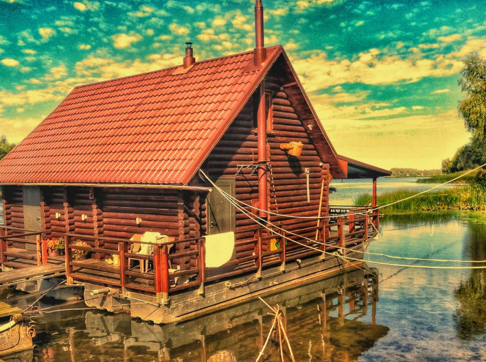 Баня на заливе Днепра